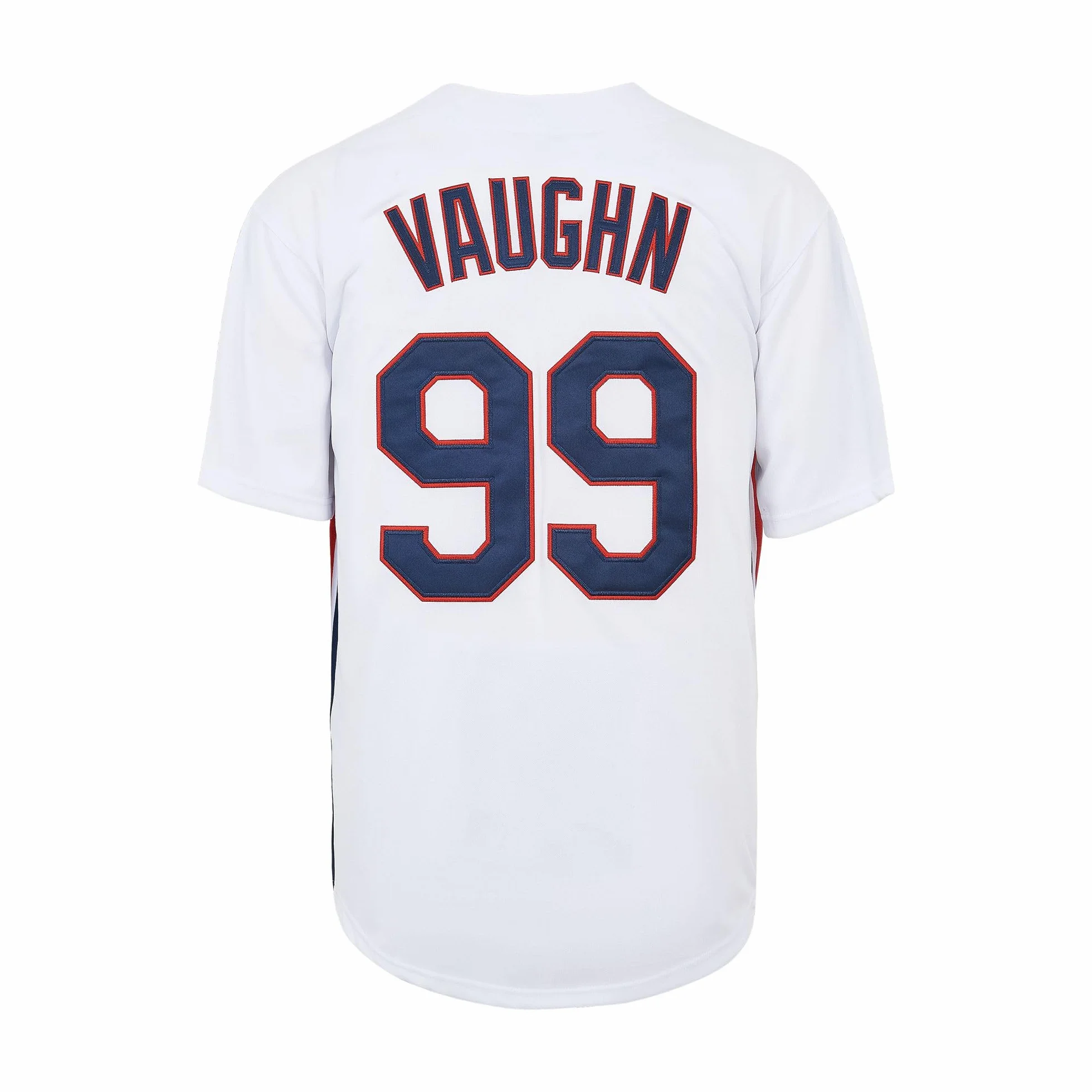 Maglia da baseball da uomo Ricky Vaughn 99, stile hip hop anni '90, maglietta cucita per tifosi sportivi, blu navy, grigio e bianco