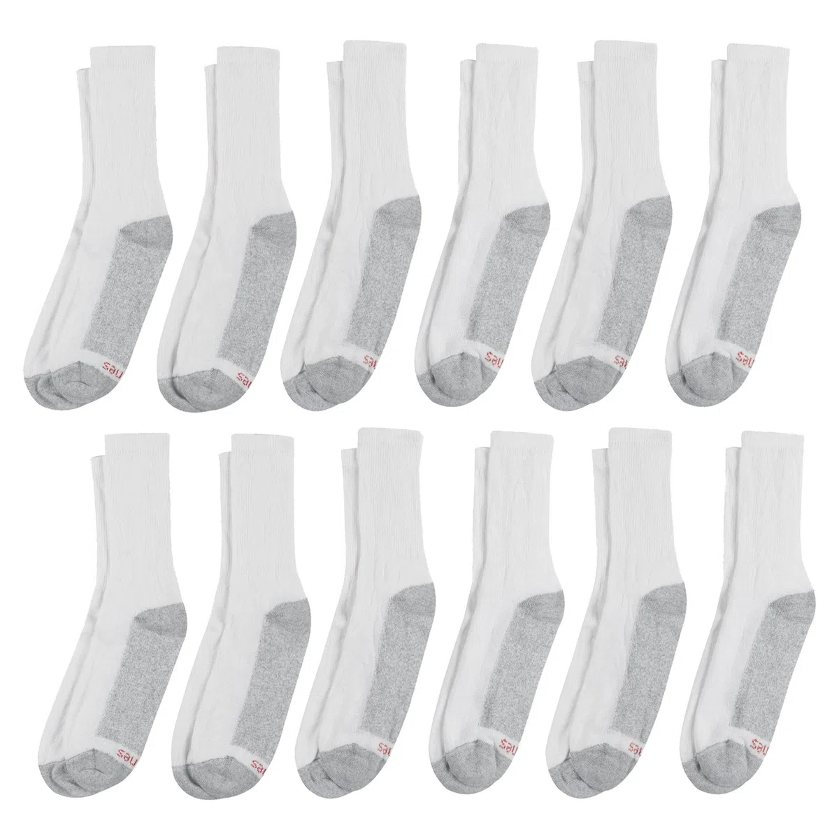 Hanes Double Tough Socks, Crew And Ankle Moisturing Wicking Socks, Black & White, Multi-packs Tinta unita Uomo (Pacco da 12)