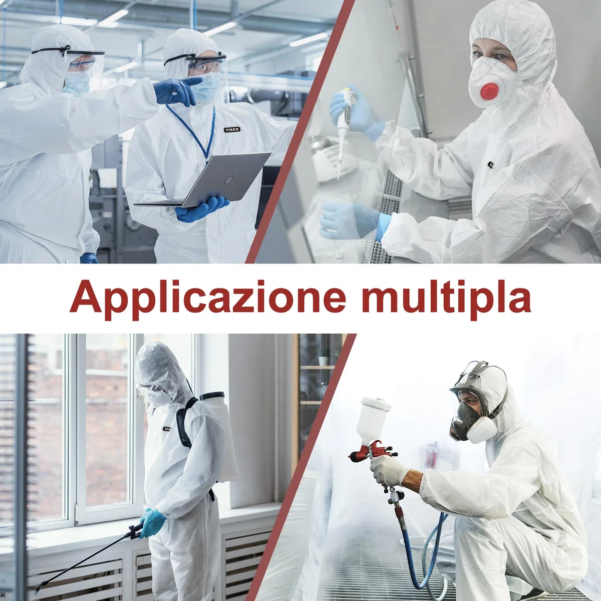 Tute Protettive Monouso Hazmat | Tute Protettive a Copertura Totale in 7 Taglie con Molteplici Specifiche & Materiale PPSB Robusto & Pellicola in PE | Sicure per Innumerevoli Applicazioni
