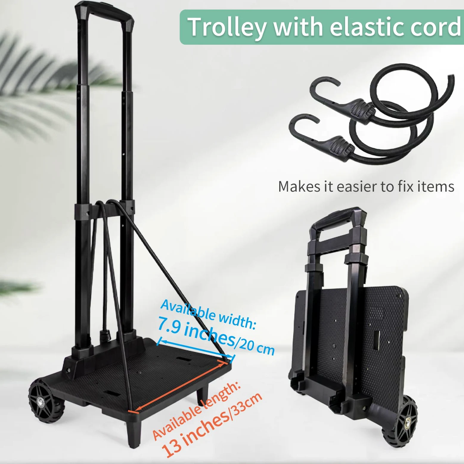 Carrello portavaligie zaino pieghevole con cinghie elastiche, telaio in alluminio leggero per viaggi, lavoro e uso quotidiano