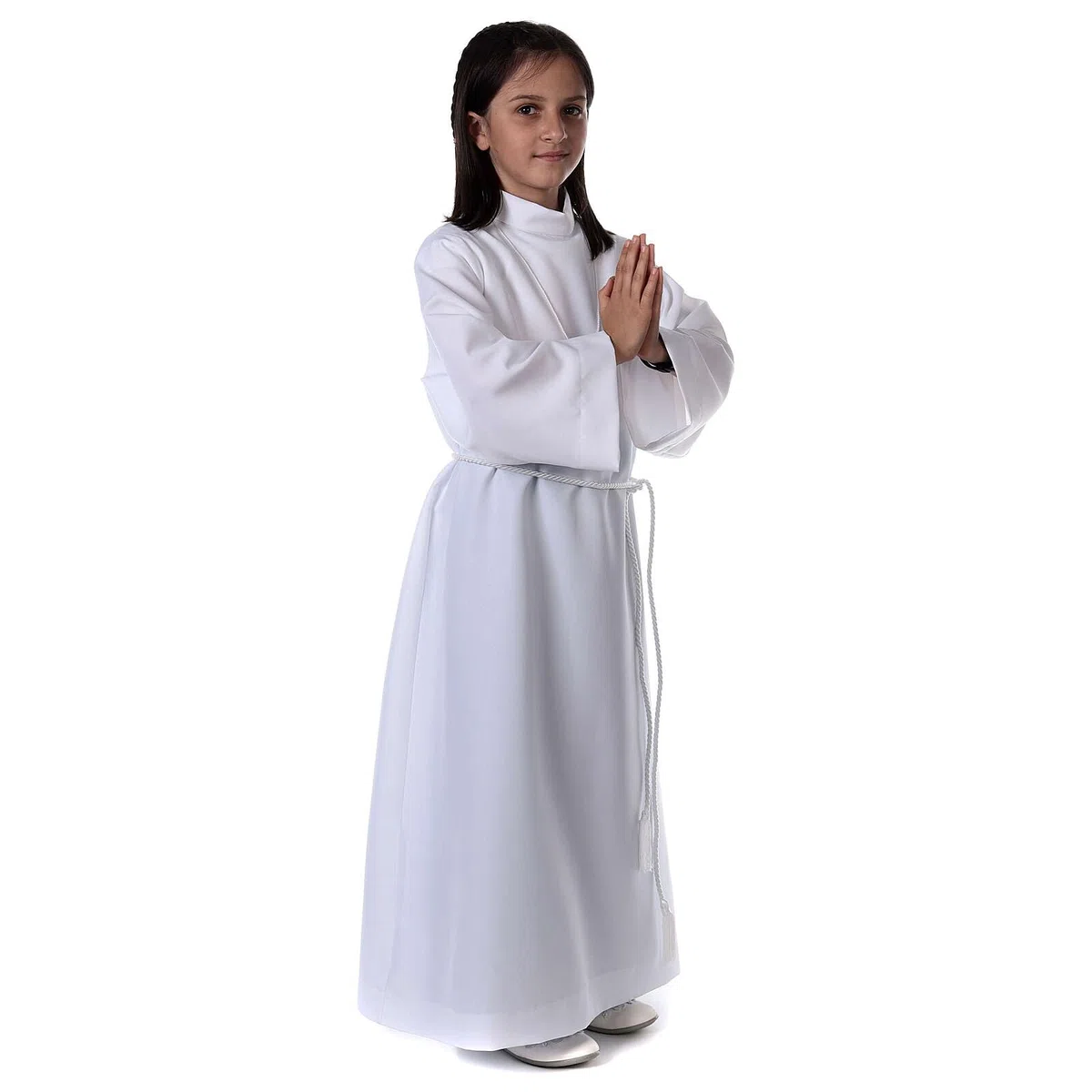 Holyart Abiti Prima Comunione: Tunichetta Comunione Tessuto Bianco Coprente in Primis Linea Classica