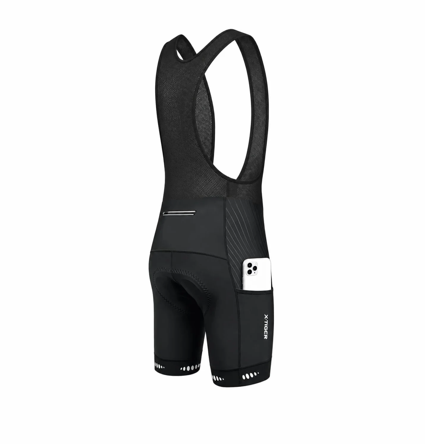 X-TIGER Salopette Ciclismo Uomo per MTB con Cuscino in Gel 5D 3 Tasche Traspirante e a Secco Rapido
