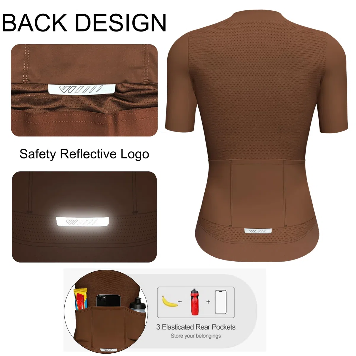 Wulibike Maglia da ciclismo da donna, a maniche corte, traspirante, ad asciugatura rapida ed elastica, leggera, con 3 tasche posteriori, UPF50+, per Gravel, MTB e pendolari