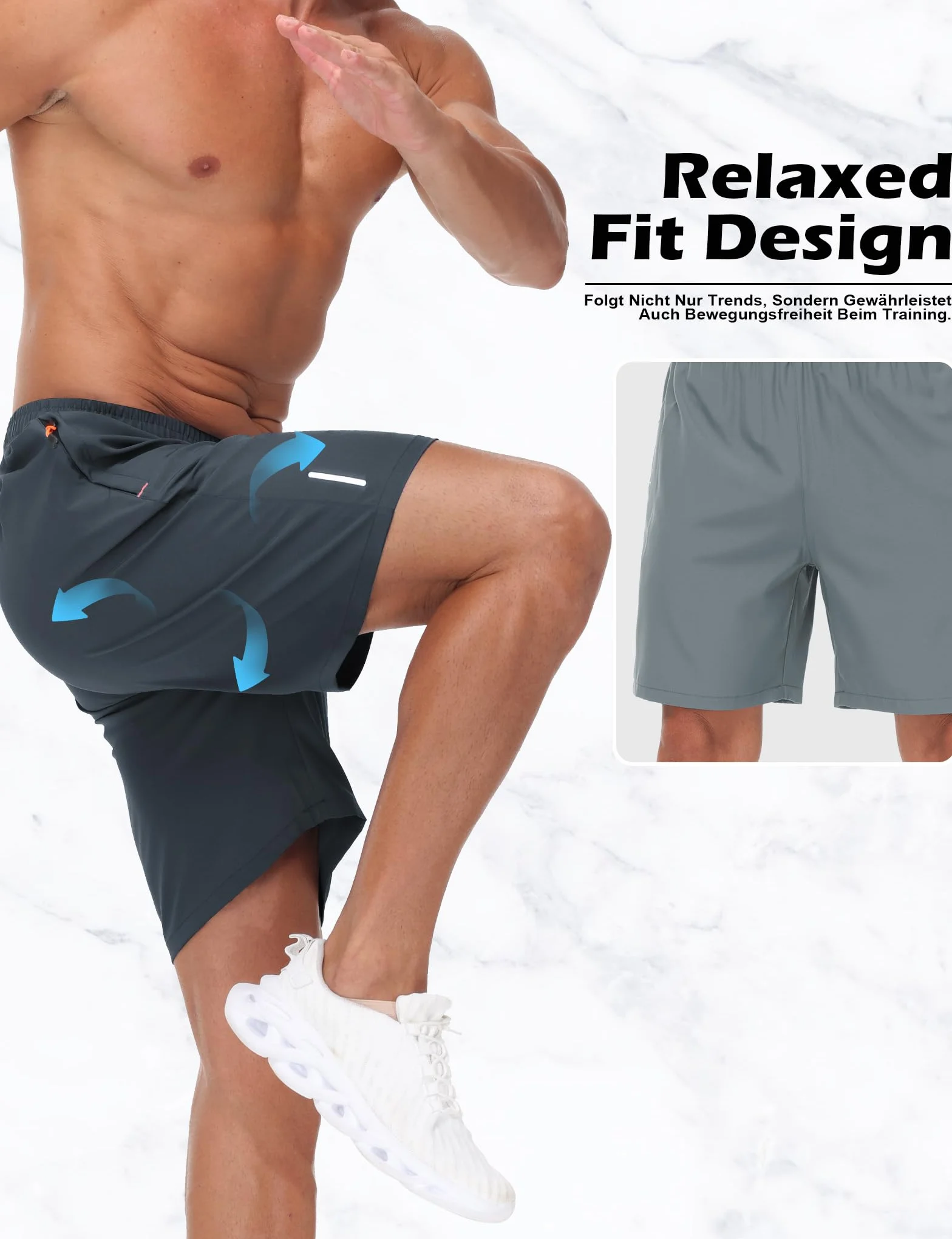 Pantaloncini Sportivi Uomo Confezione da 3 Estivi Shorts Running con Tasche Asciugatura Rapida Pantaloni Corti da Trekking Uomo Allenamento Fitness