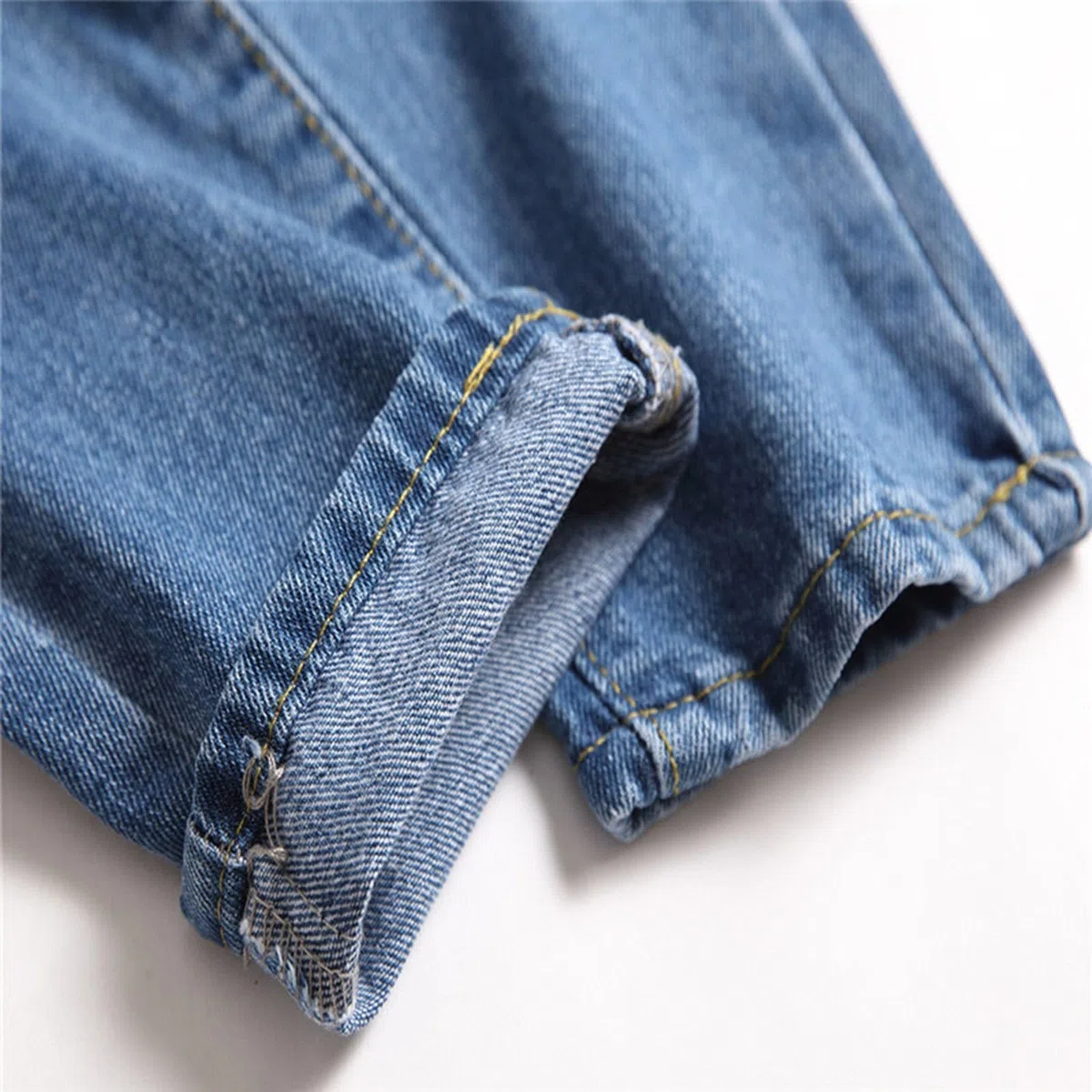 Generico Jeans Bambino 3-16 Anni Elasticizzati Regular Strappati Pantaloni Jeans Denim Ragazzo Elastico Vita Vintage Pantaloni da Lavoro Cargo Stretch Autunnale Scuola Streetwear Tasche