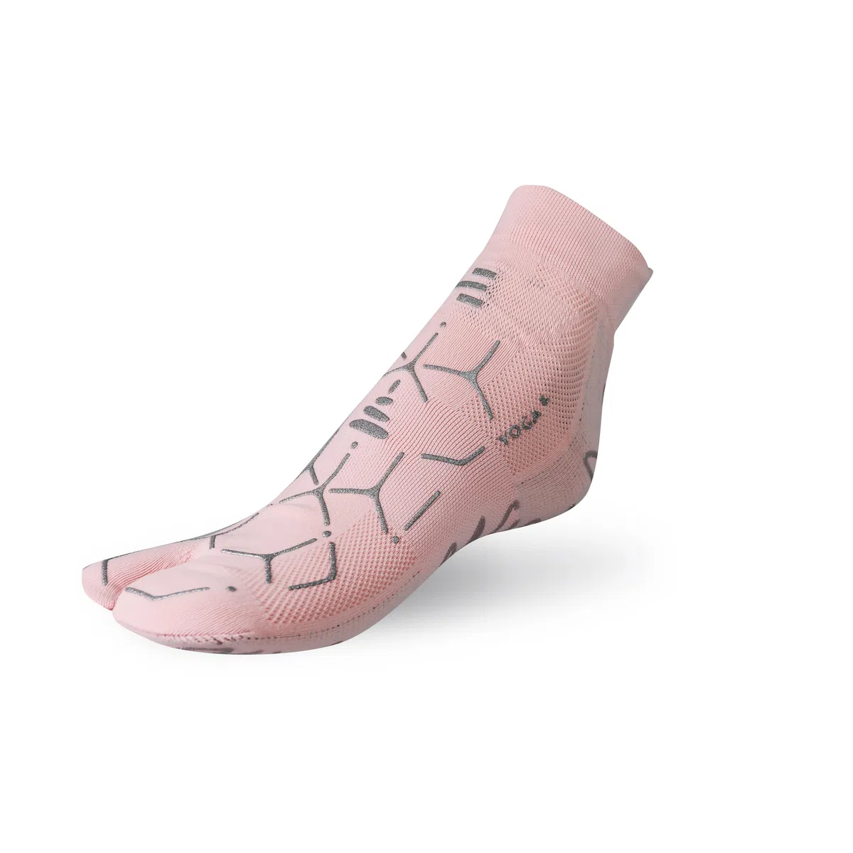 R-EVENGE Calzini Yoga Antiscivolo 1 Finger, Cotone Bio, Rame Antibatterico, Super Grip, Traspiranti, Palestra & Casa, Uomo Donna, Made in Italy (ROSA PASTELLO/SILVER, M 38/41)