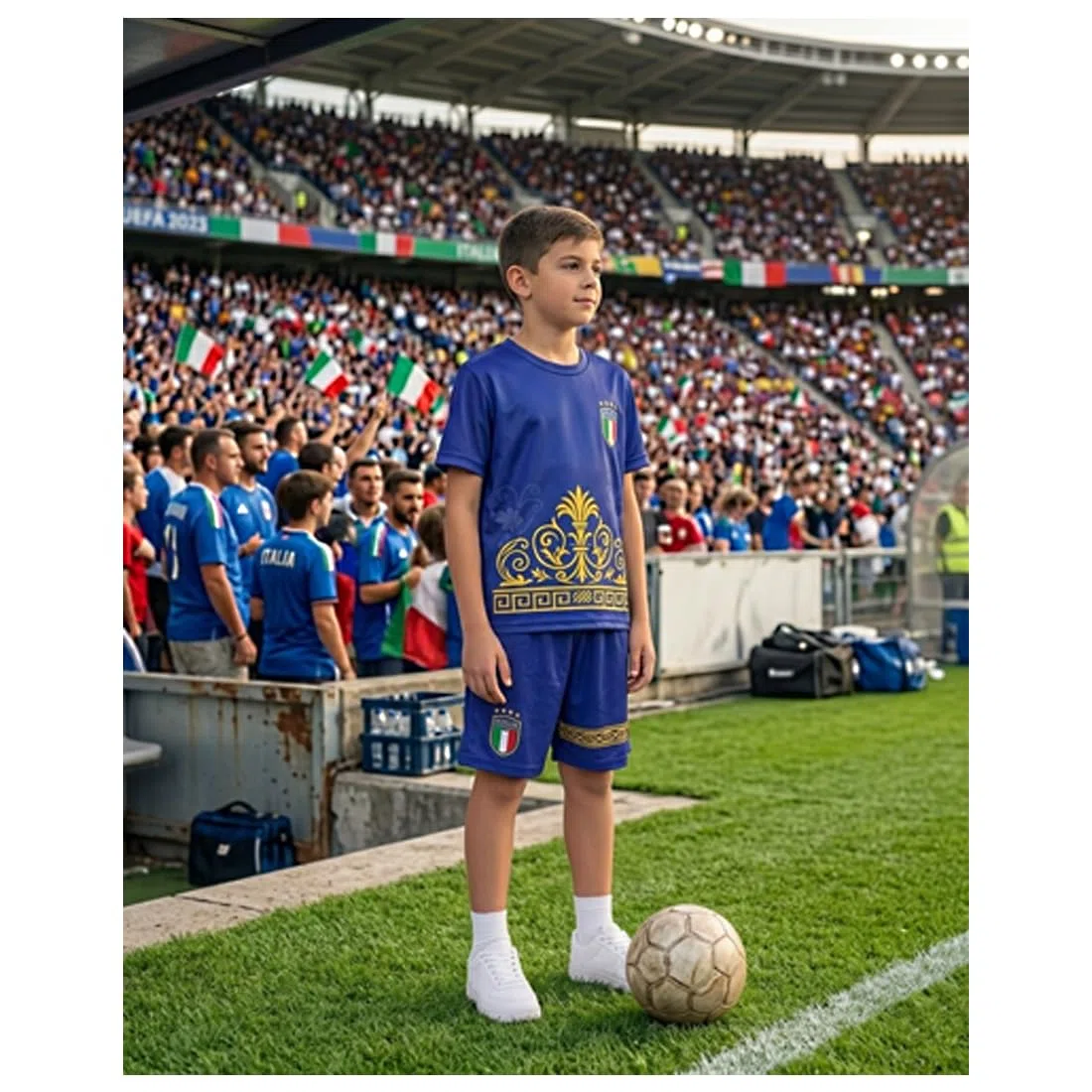 Completo sportivo con maglietta e pantaloncini (4-14 anni) da calcio, attrezzatura estiva per allenamento e scuola