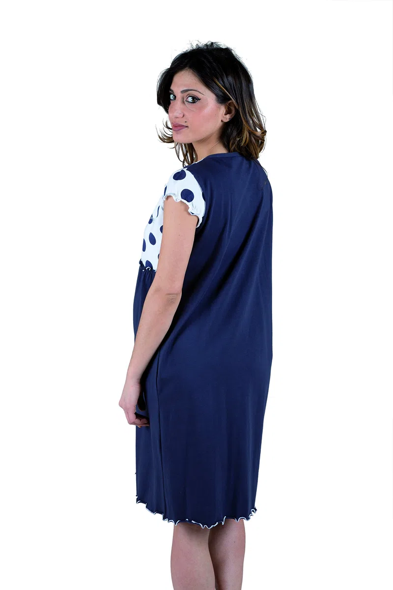 Premamy - Camicia Clinica per Premaman, Modello Aperto Davanti, Cotone Jersey, Pre-Post Parto