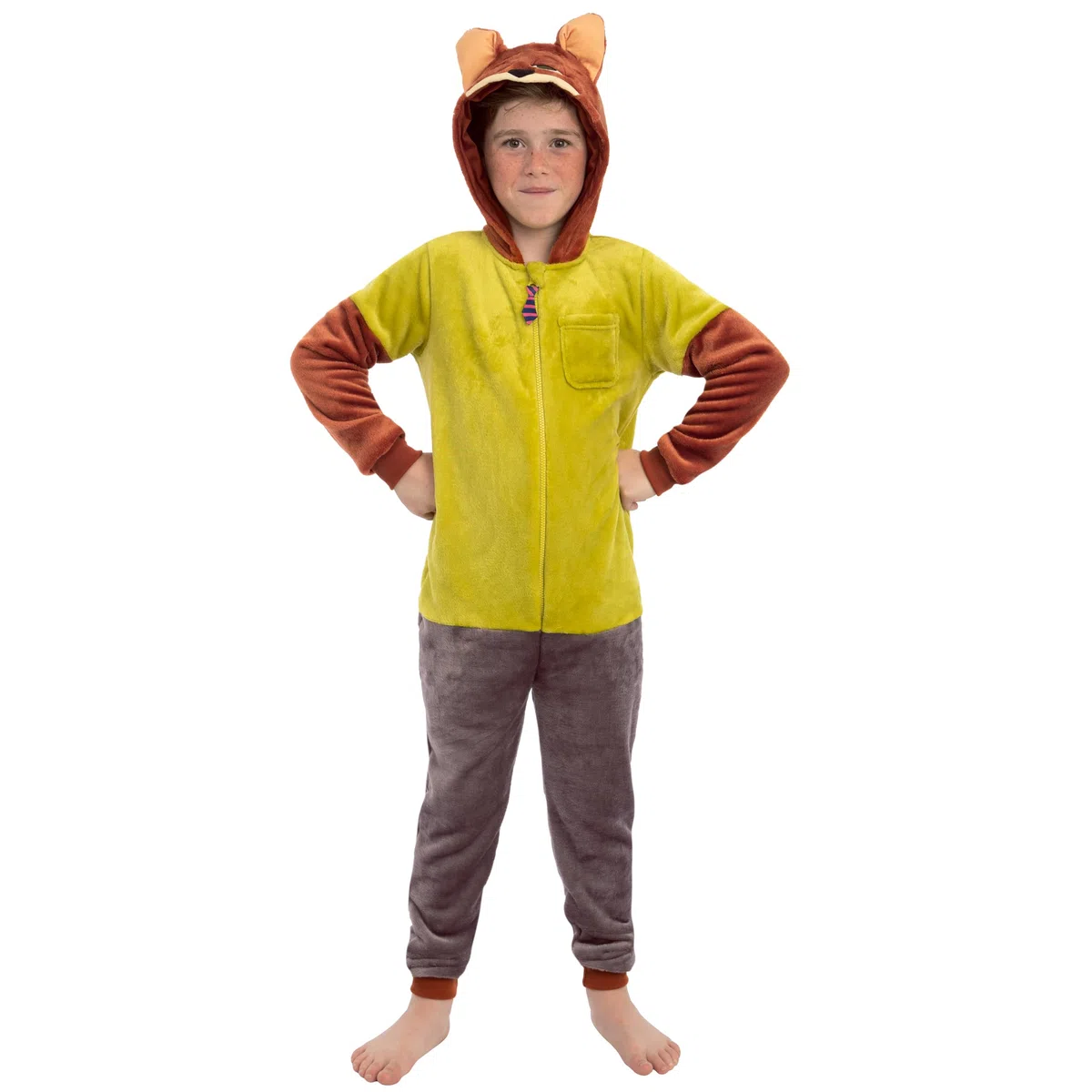 Disney Tutina Zootropolis per Bambini, Pigiama Intero Nick Wilde, Pigiama in Pile per Ragazzi, età 5-13 Anni