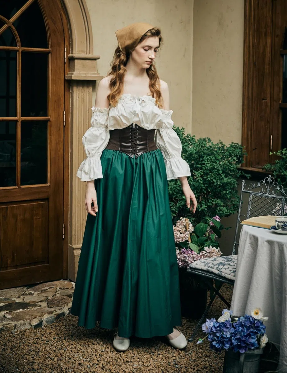 BEAUTELICATE Donna Lunga Cotone Vittoriana Estate Rinascimentale Boemia Gonna Midi Medievale Gypsy Costume