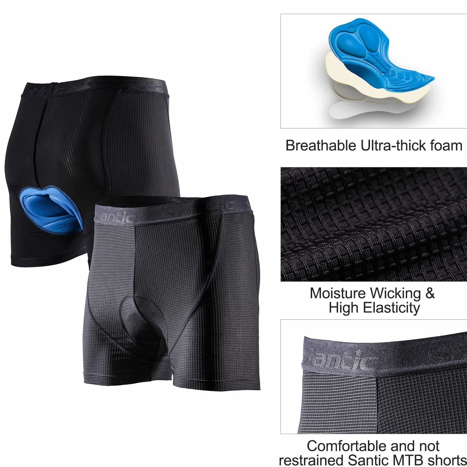 Santic Pantaloncini Ciclismo Uomo Pantaloncini Ciclista Pantaloncini Bicicletta Ciclismo Uomo
