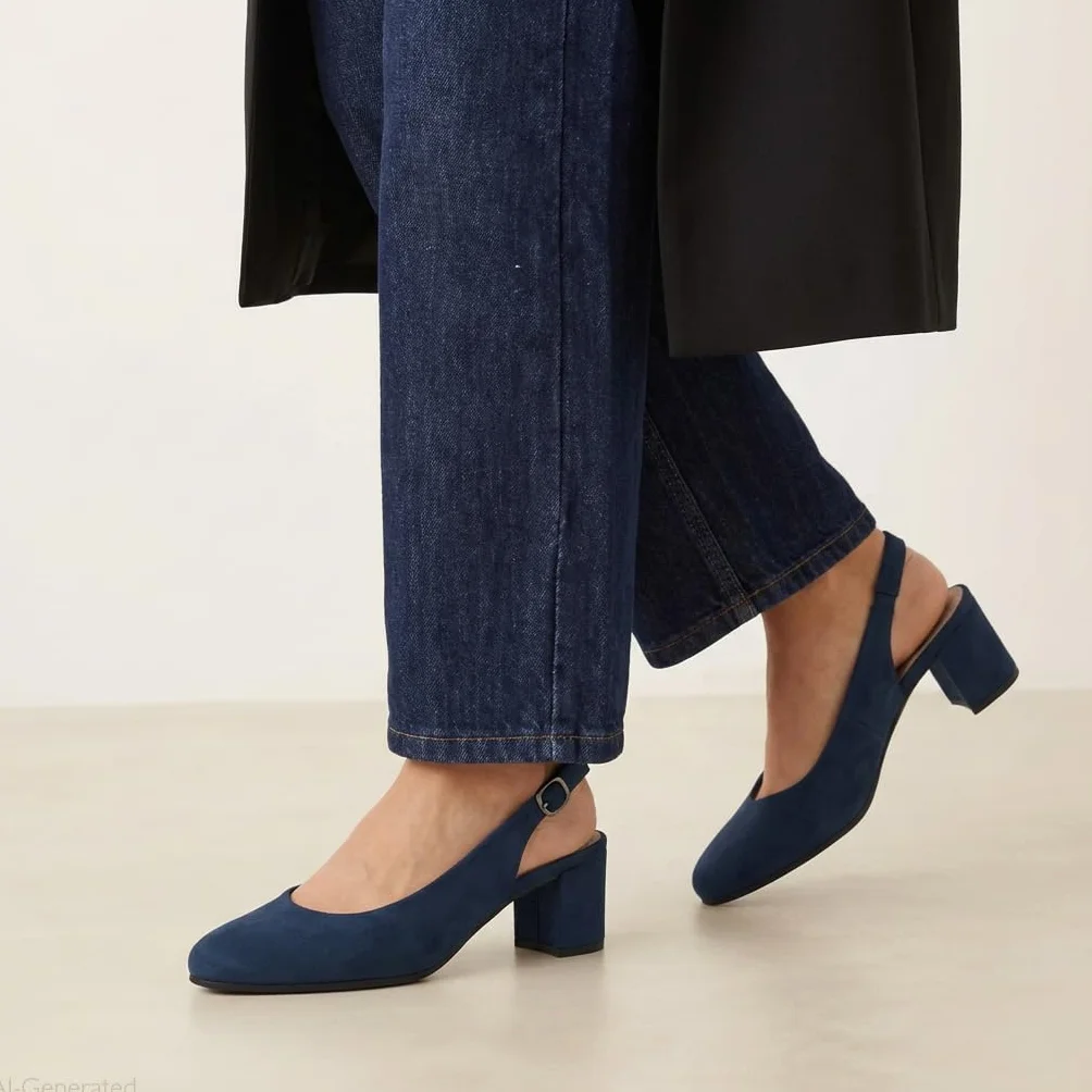 Jana Décolleté Slingback da Donna con Cinturino Regolabile Vegan