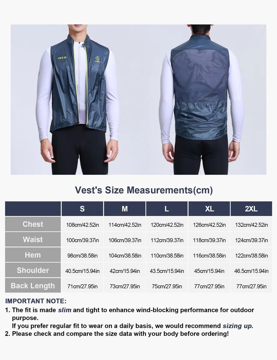 INBIKE Gilet da Ciclismo Leggero Uomo Impermeabile Antivento con Rete Traspirante Ripiegabile, con Taschino Posteriore e Riflettenti, per Corsa e Outdoor