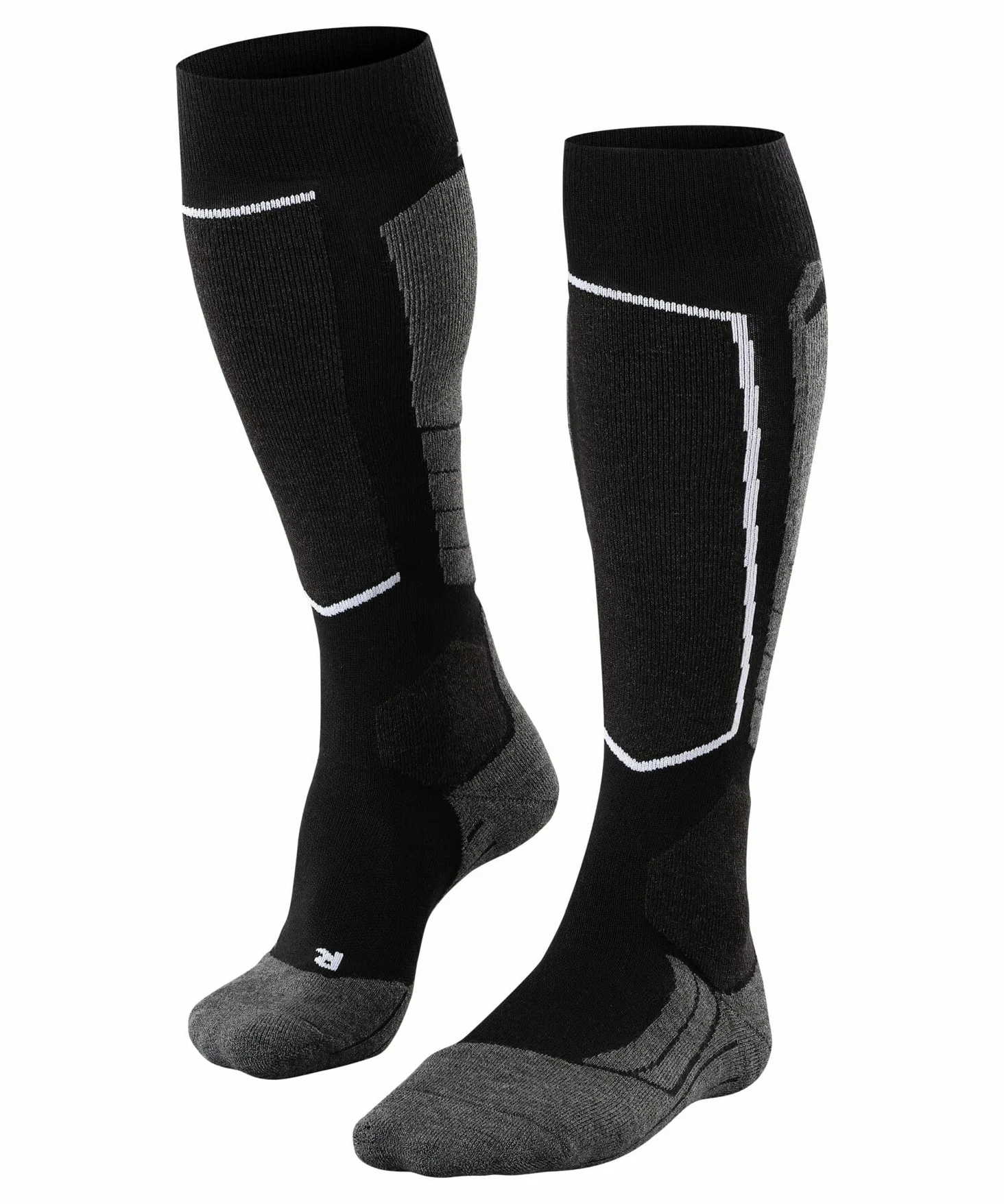 FALKE uomo SK2 Wool calzini da sci traspiranti asciugatura rapida termoregolanti antiodore lana filo funzionale imbottitura media protezione tibia spessi caldi 1 paio