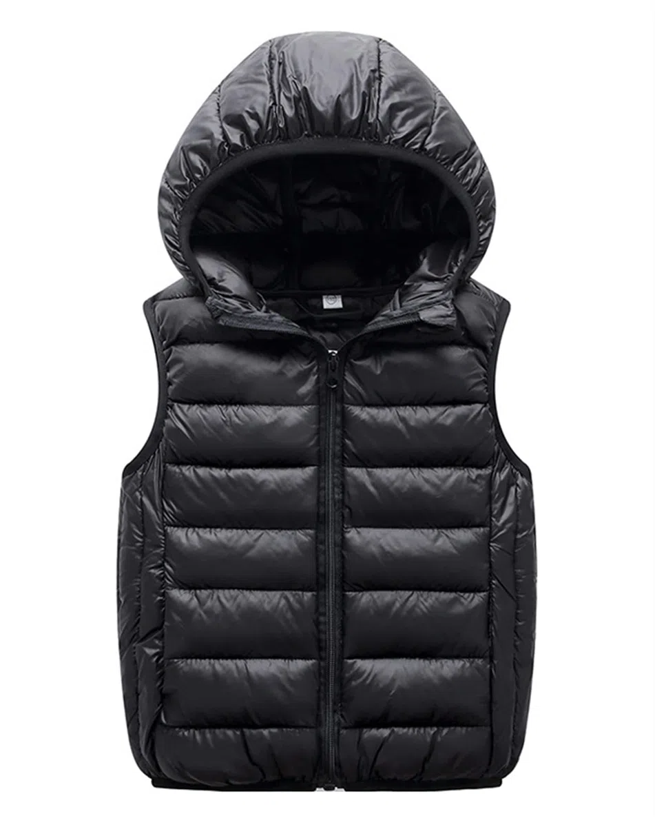 Giacca a Gilet con Cappuccio Leggero e Caldo Invernale per Ragazzi e Ragazze, Giacca Senza Maniche Imbottita Gilet trapuntato