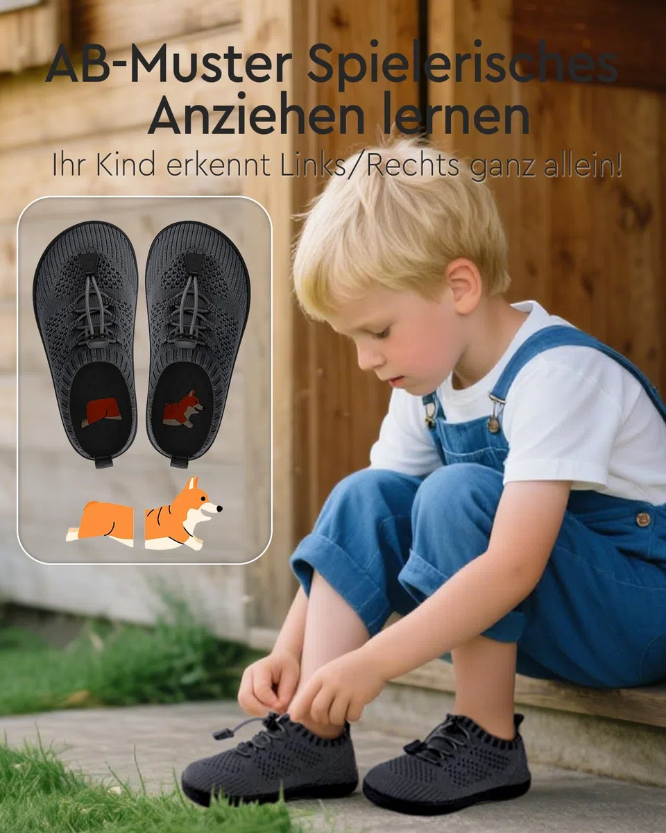 Scarpe A Piedi Nudi per Bambini A Punta Larga Knit Boys Girls Slippers Minimal Toddler Walking Shoes Minimalista Traspirante