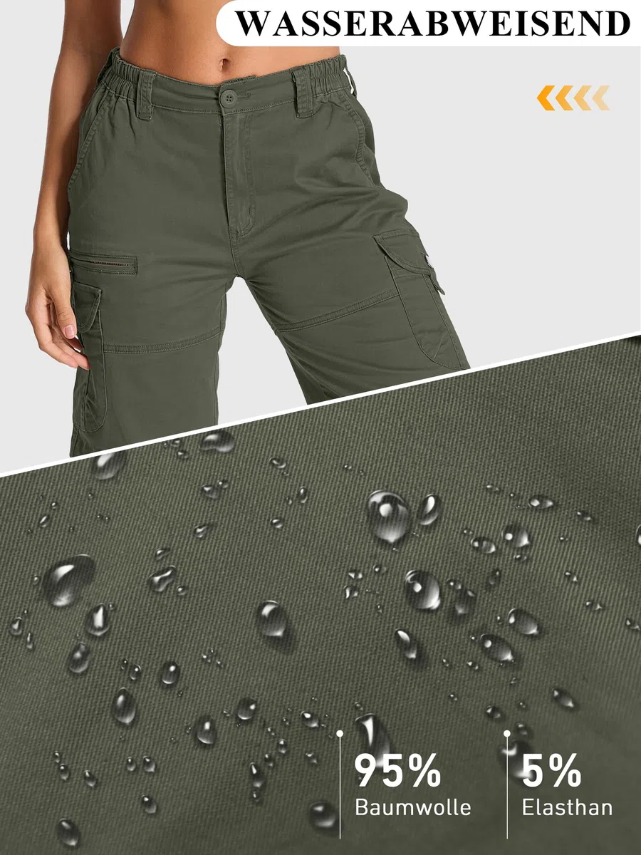 Shorts Cargo da Escursionismo Donna, Pantaloni Corti Leggeri con Vita Elastica e Lunghezza al Ginocchio, Tasca Multipla per Estate