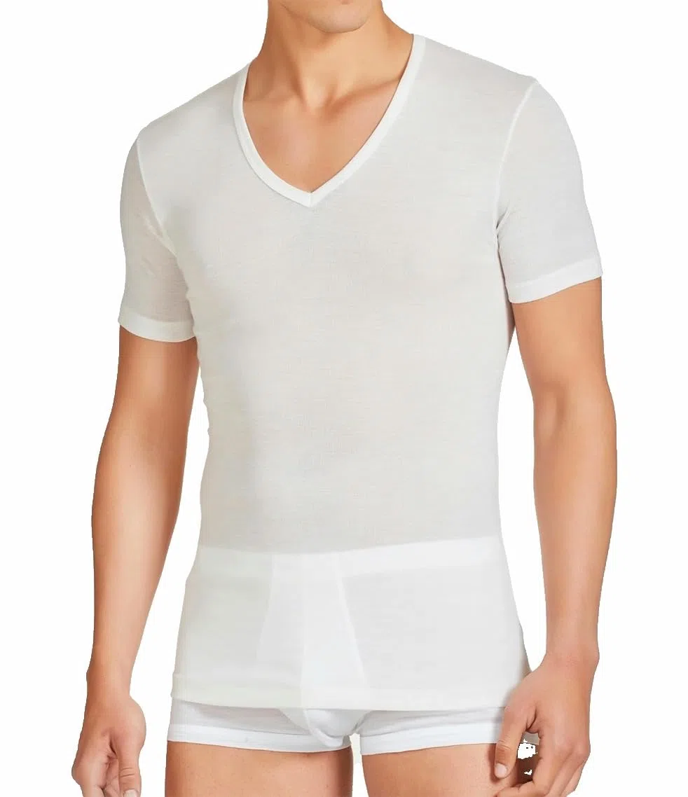 Maglietta Intima Uomo Lana Cotone Scollo V 1-3-5 Pezzi Maglia Termica Invernale - Maglia Intima Uomo Lana Cotone 2080
