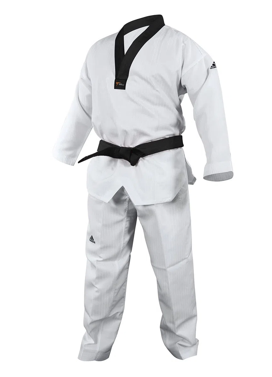 adidas Adi Start II Black V-Neck Black Belt Taekwondo Dobok Uniform - 190