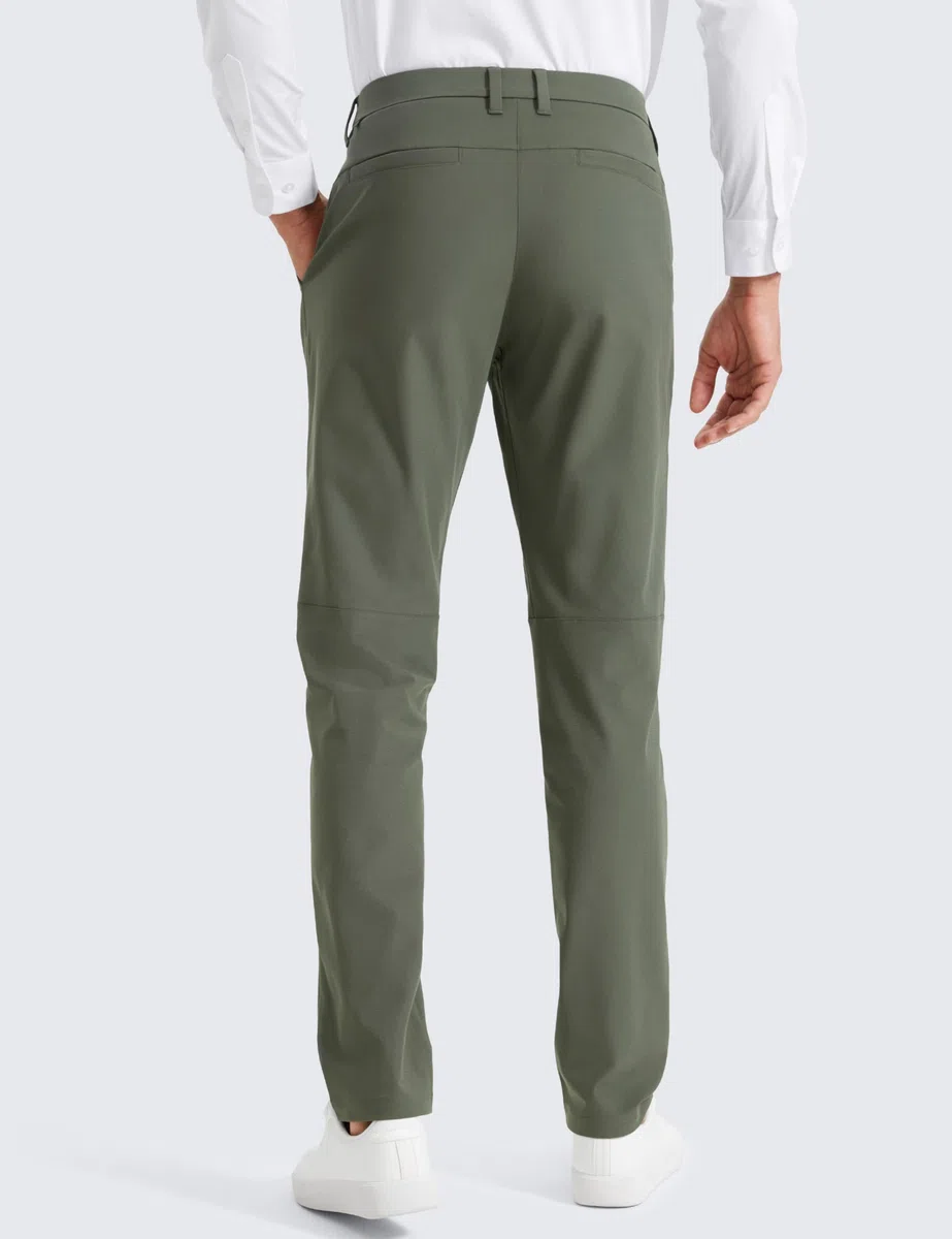 CRZ YOGA Pantaloni da Golf da Uomo Comodi Leggeri Asciugatura Rapida Traspiranti Elasticizzati con Tasche - 76cm Verde Militare Chiaro 54