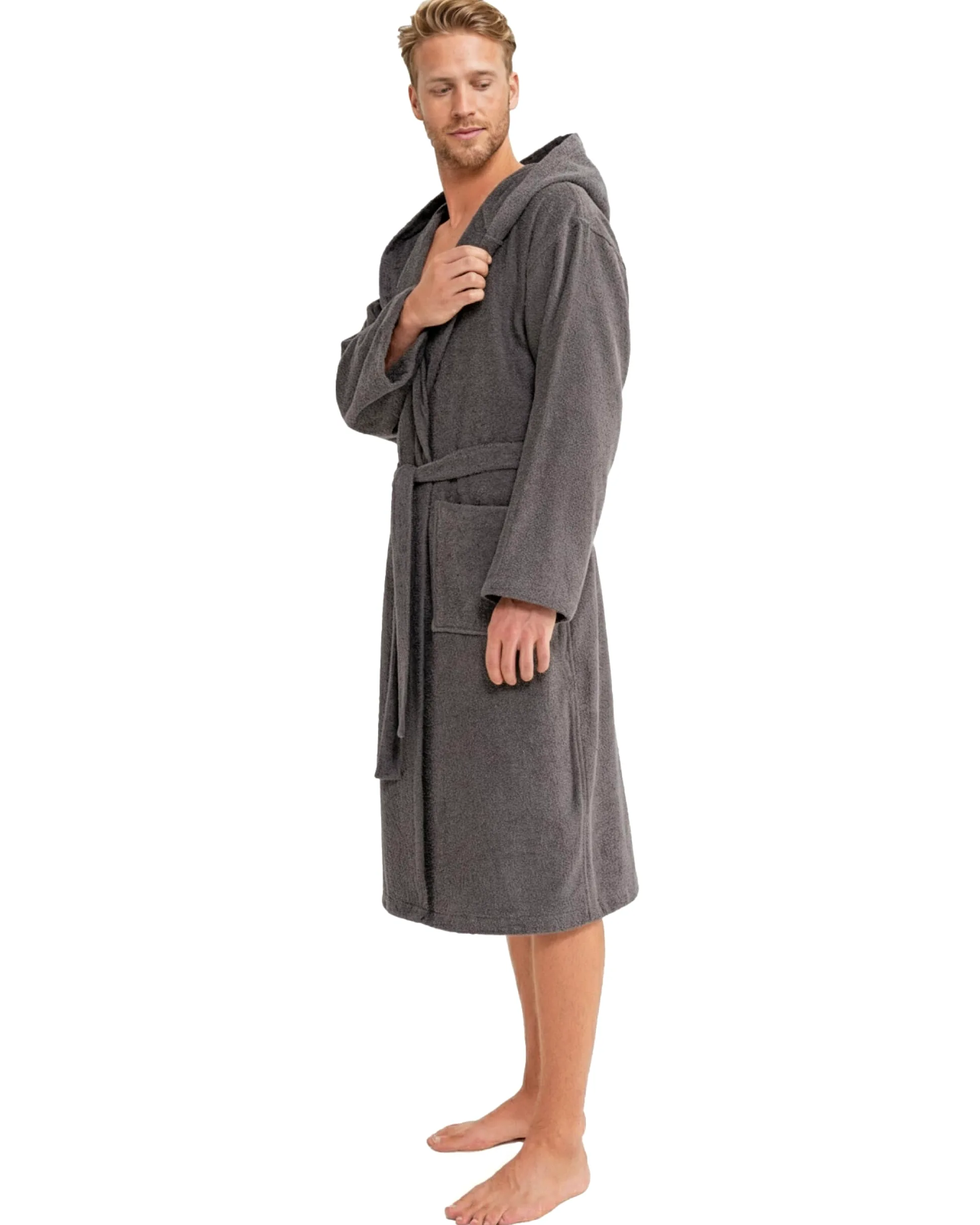 Twinzen Accappatoio Uomo Spugna con Cappuccio 100% Cotone - Morbido, Assorbente, Certificato Oeko-Tex