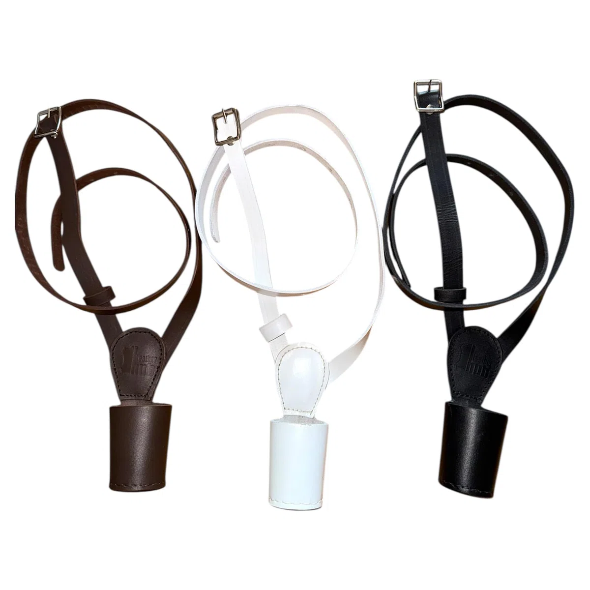 Cintura trasversale per asta portabandiera in pelle di piccole dimensioni, regolabile, marrone, bianco e nero, per bambini, per cerimonie o eventi