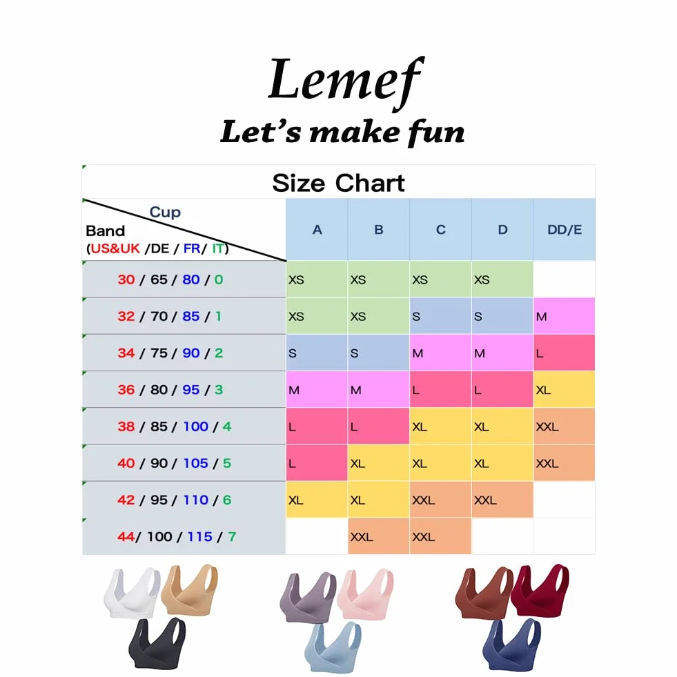 Lemef Reggiseni per Allattamento al Seno Senza Fili, Confezione da 3