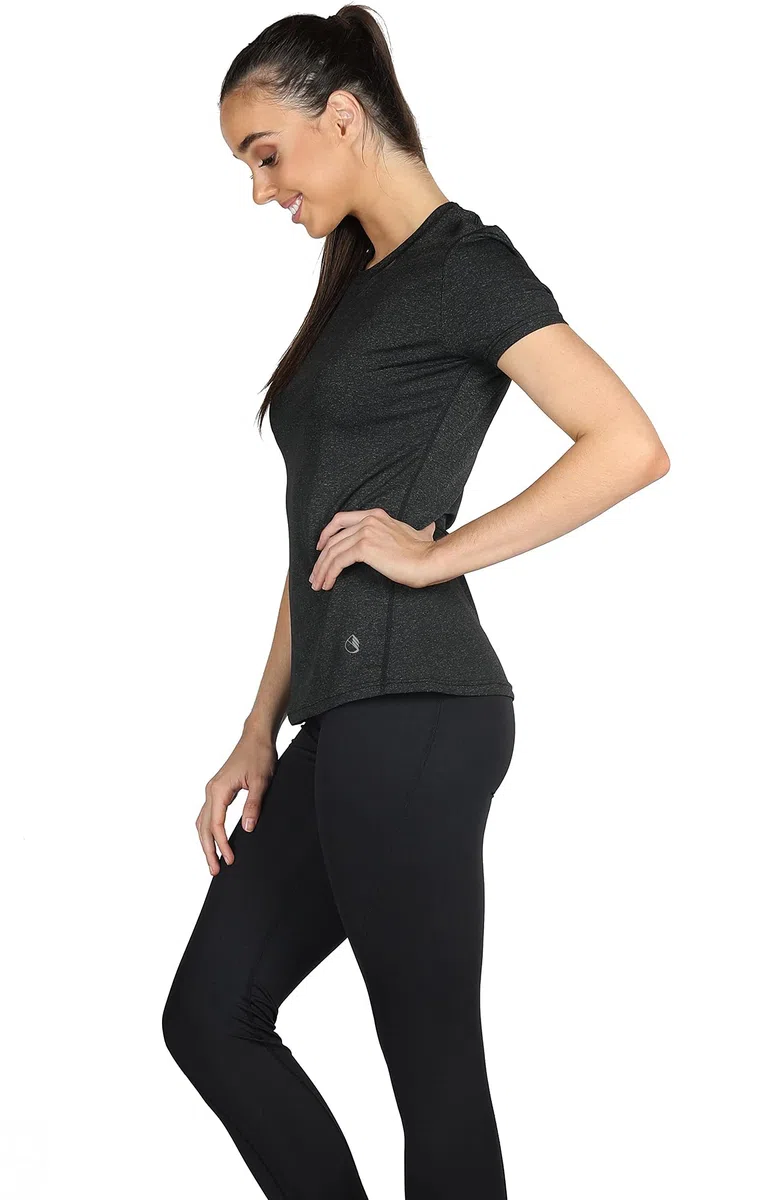 icyzone Donna Maglietta da Palestra Maniche Corte Maglia Sportivo Girocollo T-Shirt per Corsa Yoga, Pacco da 3