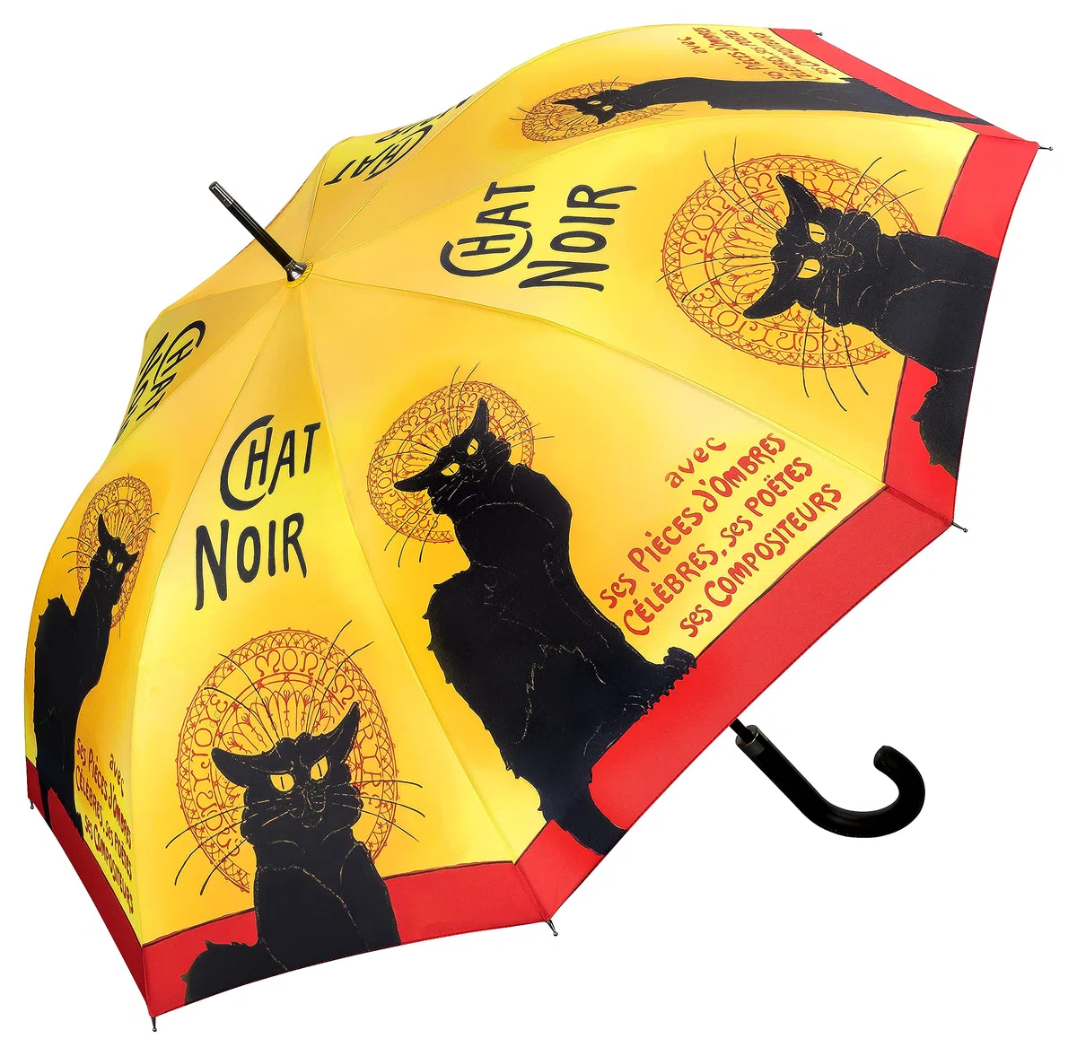 VON LILIENFELD® Ombrello Pioggia Lungo Classico Automatico Donna Arte Gatto Chat Noir