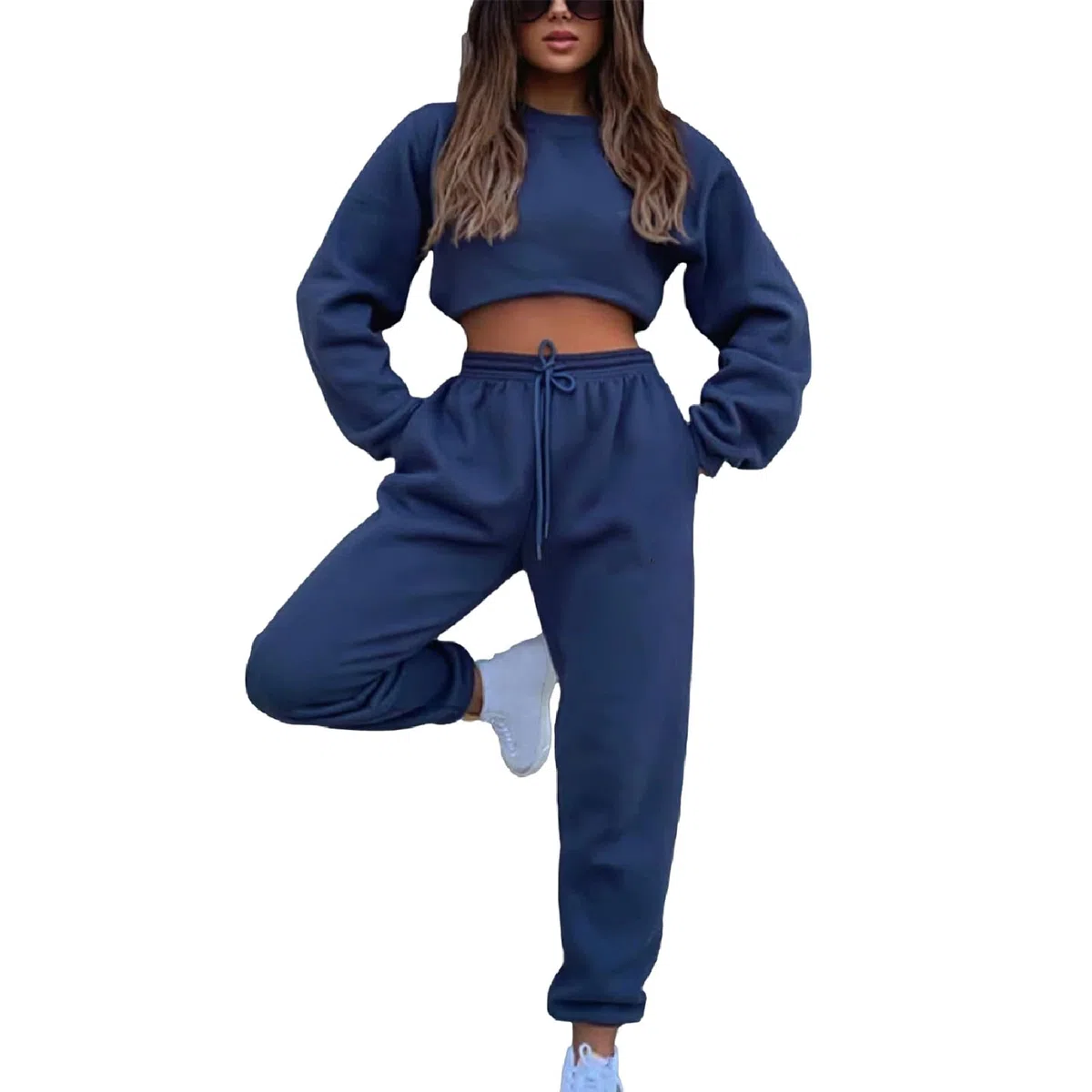 amropi Tuta da Donna Vello Foderato Pullover Felpa e Pantaloni Jogging Tute