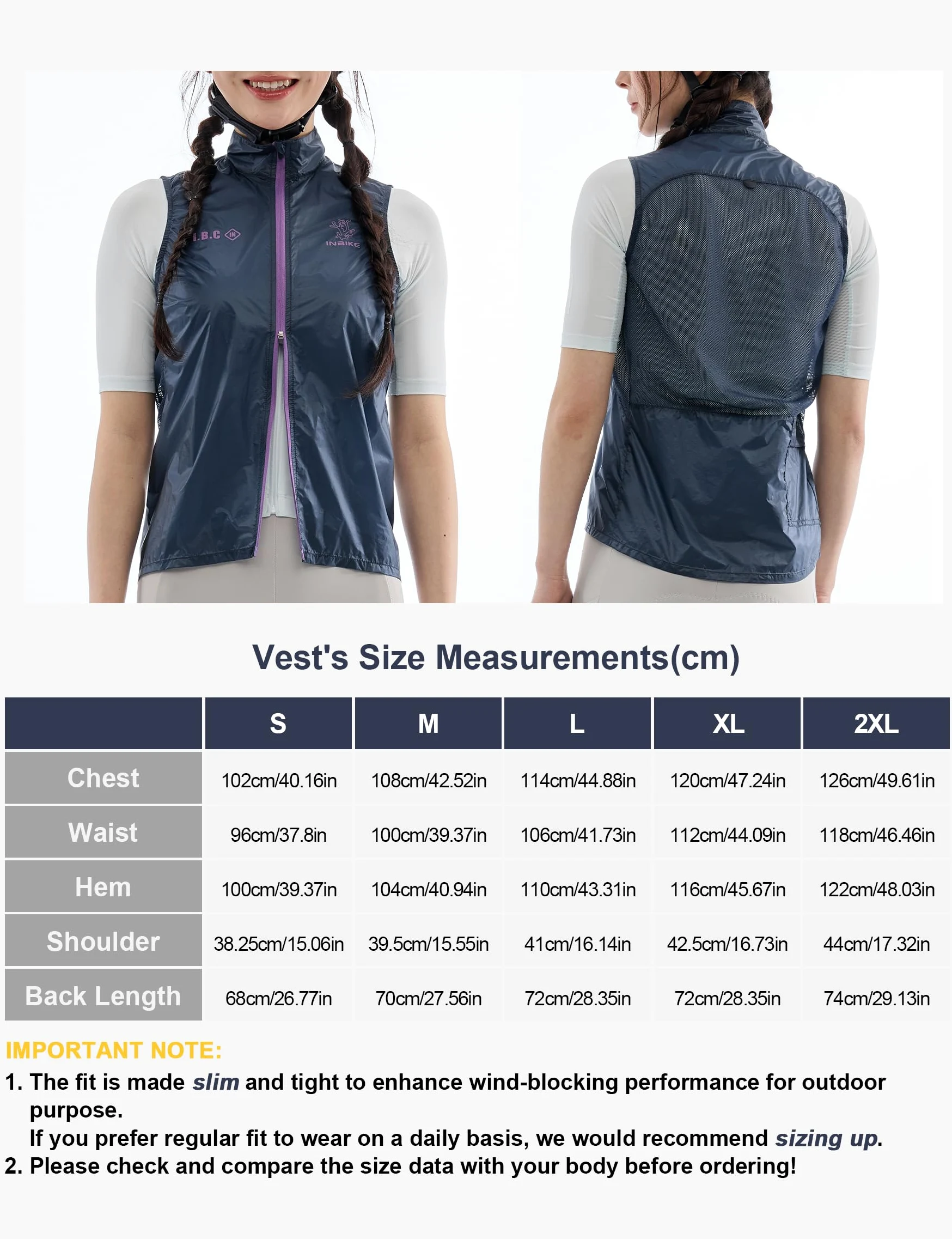 INBIKE Gilet da Ciclismo Leggero Donna Idrorepellente Gilet Bici Antivento Traspirante Ripiegabile Gilet con Tasche Posteriore Riflettenti per Corsa e Outdoor