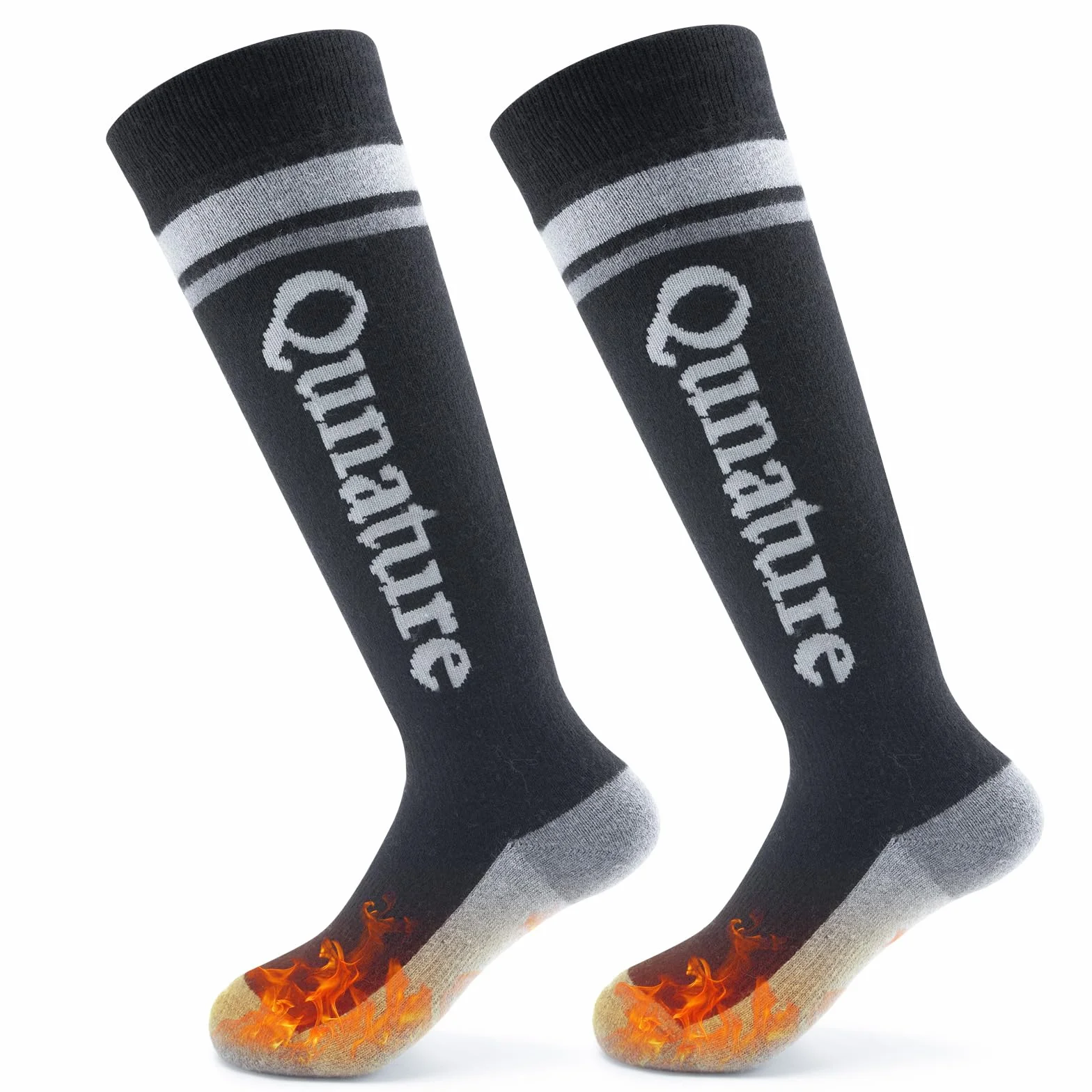 Calze da Sci Bambini in Lana Merino, Calze Caldi Ragazzi Invernali, Calze Neve a Compressione, Calzini al Ginocchio, Adatto per Neve Sci Snowboard Escursionismo, 1 Paio, Taglia 25-36