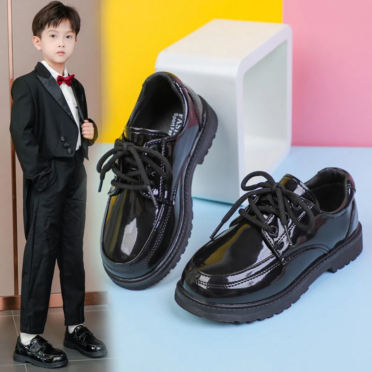 Scarpe Eleganti da Ragazzo, Classiche, comode, con Punta a Coda di Rondine, con Lacci, Eleganti, per la Scuola, Il Matrimonio, Le Feste, Abbigliamento Casual