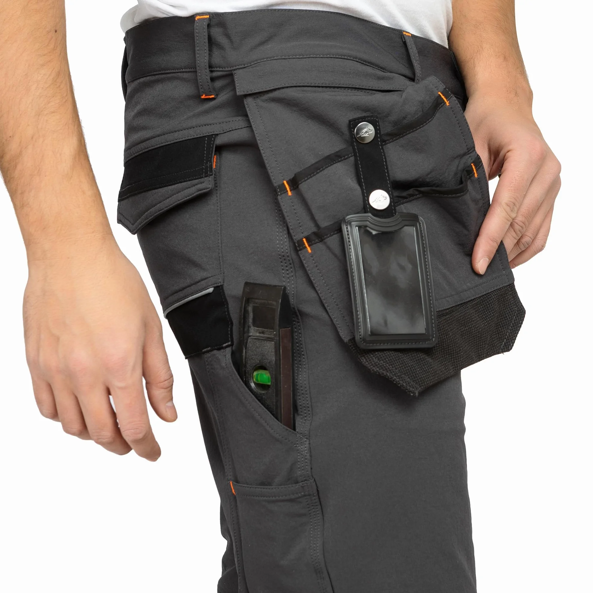 BWOLF Vector Pantaloncini da Lavoro da Uomo, Robusti e Flessibili, 90% Nylon, 10% Elastan, Leggeri, Elastici, con Molti Tasche