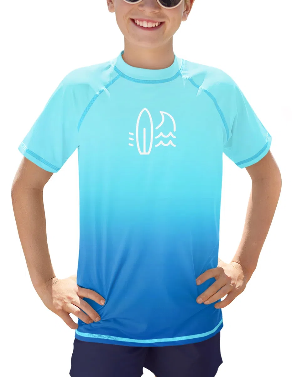 BesserBay Rashguard 110-160 - Maglietta da bagno a maniche corte UPF 50+, per bambini