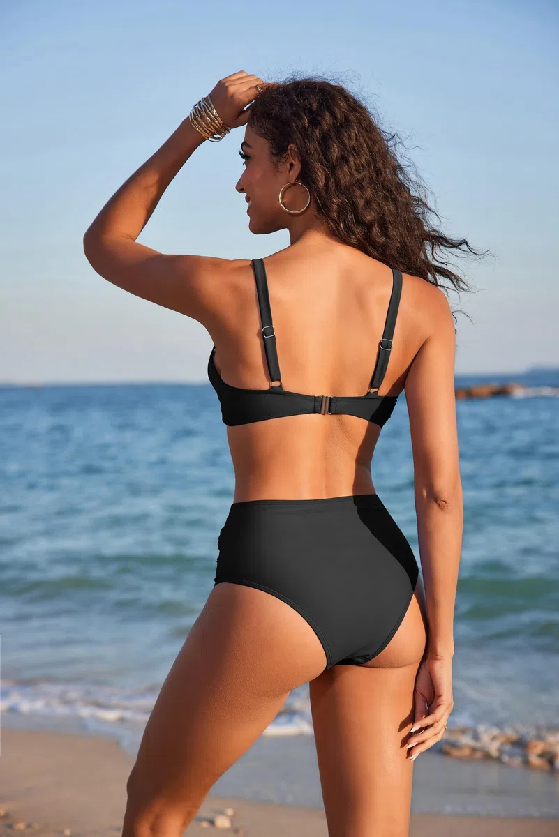 Ekouaer Bikini Donna Mare Costume da Bagno Donna Push Up Curvy Vita Alta Due Pezzi Costume Estate