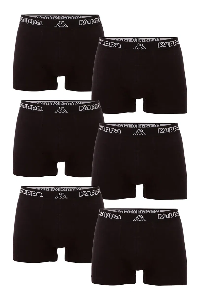 Kappa Boxer Uomo 6 Pezzi - Mutande Uomo Attillate in Cotone Elasticizzato - Boxer Nero con Fondo Nero - Taglia M - Intimo Uomo di qualità