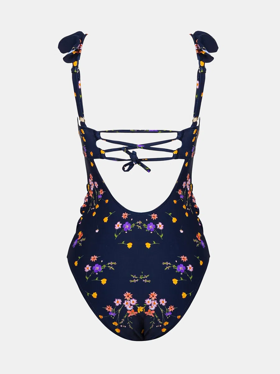 CUPSHE Costume da bagno intero premaman da donna con scollo a V profondo con volant sul retro cravatta increspata spalline regolabili costumi da bagno
