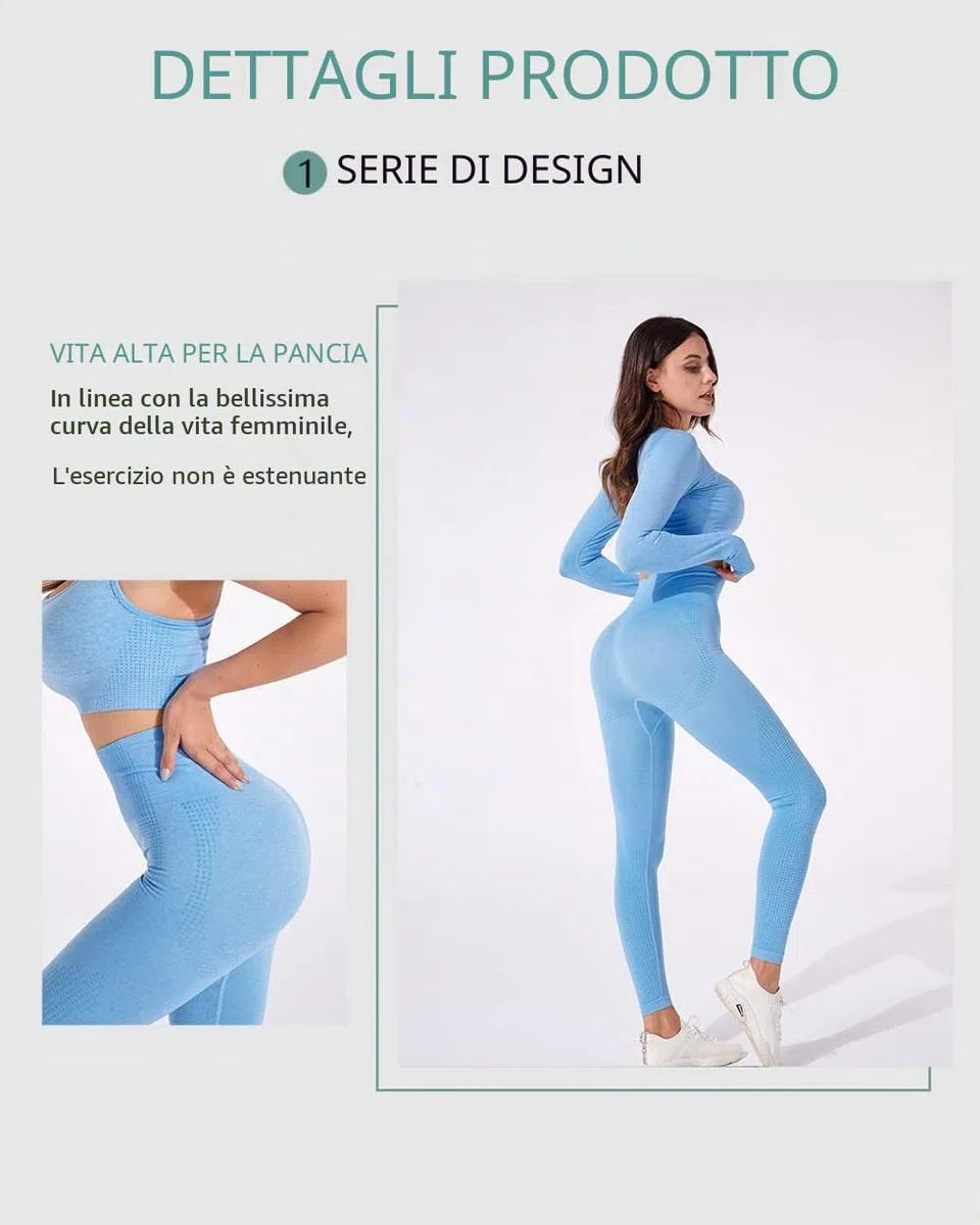 2/3set di Abbigliamento Sportivo da Palestra Senza Cuciture, Yoga Gym Leggings da Yoga a Vita alta e Reggiseno Sportivo e Top Sportivo