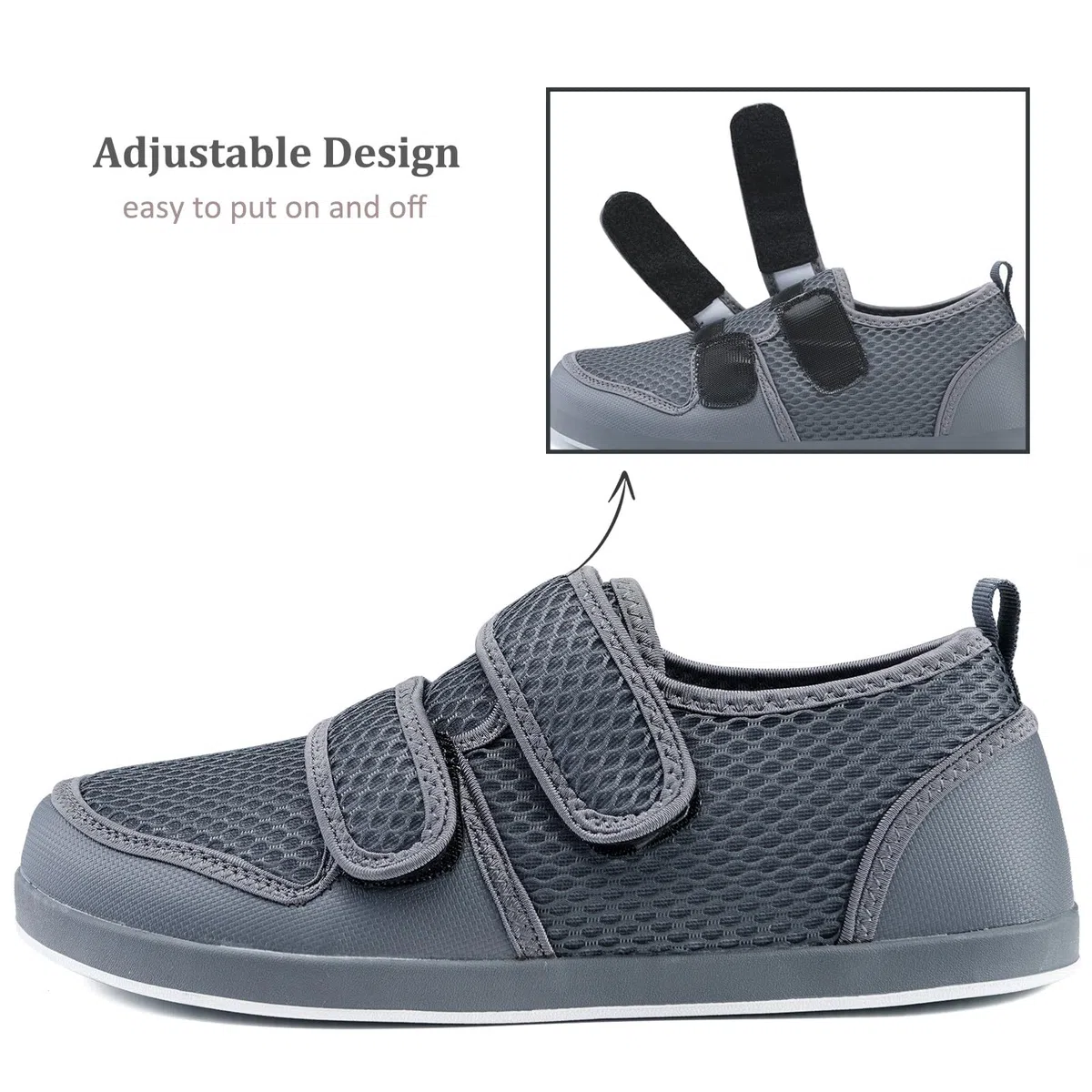 Hsyooes Scarpa Ortopedica Donna Scarpe Diabetiche Uomo Pantofole Ortopediche Regolabili Pantofole Camminata Anziani Strappo Traspirante