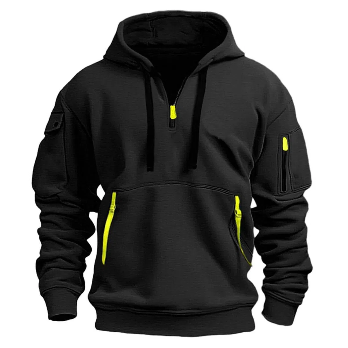 Maglione Logo Personalizzato Abbigliamento Lavoro Cerniera 1/4 Felpe Cappuccio da Uomo Testo Personalizzato Immagini Felpe Tute da Ginnastica Casual Taglie Forti Cappotto