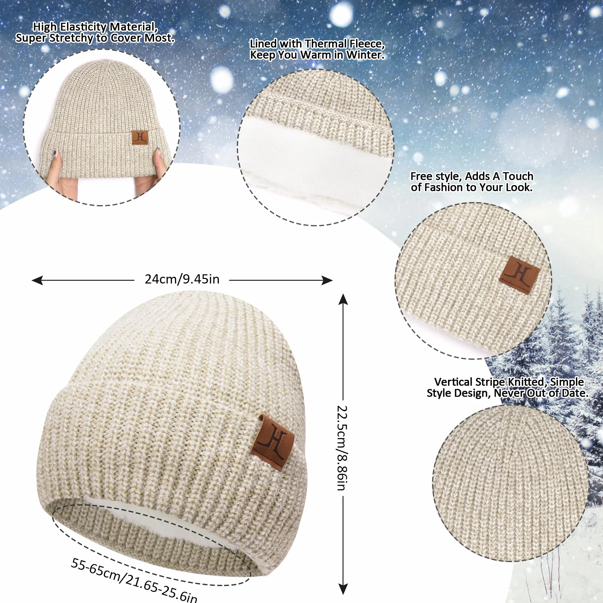 ZASFOU Donna Cappello Invernale Sciarpa Lunga Guanti Touch Screen Set Caldo Pile Foderati in Maglia Berretto Cappelli Sciarpe Lunghe Guanto Regalo per Donna Compleanno Natale