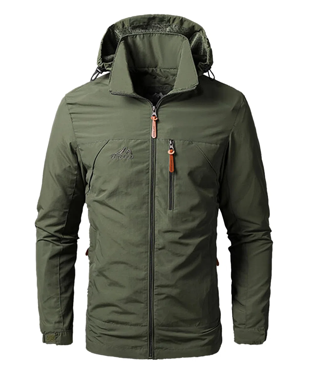 Giacca da uomo con cappuccio Casual Sportivo Leggero Softshell Jacket Antivento impermeabile per Esterni Giacca Multitasche Giacca a Vento Arrampicata Abbigliamento da Trekking
