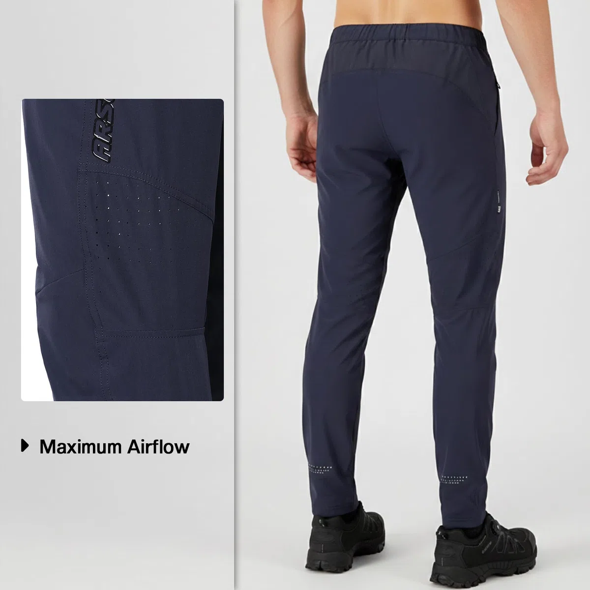 ARSUXEO Pantaloni Sportivi Outdoor da Uomo, Pantaloni da Ciclismo con Tasche con Zip, Pantaloni per Escursionismo, Campeggio, Arrampicata e Corsa, G5