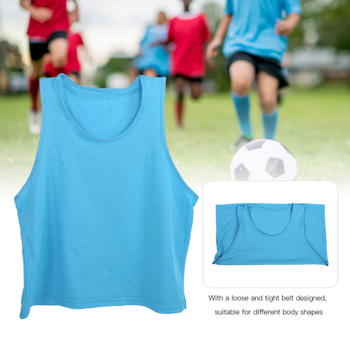 Keenso 12 Pezzi Gilet da Allenamento per Bambini Maglia Traspirante Pratica di Squadra Pinnies Formato Libero per Calcio Basket Sport all'Aria Aperta