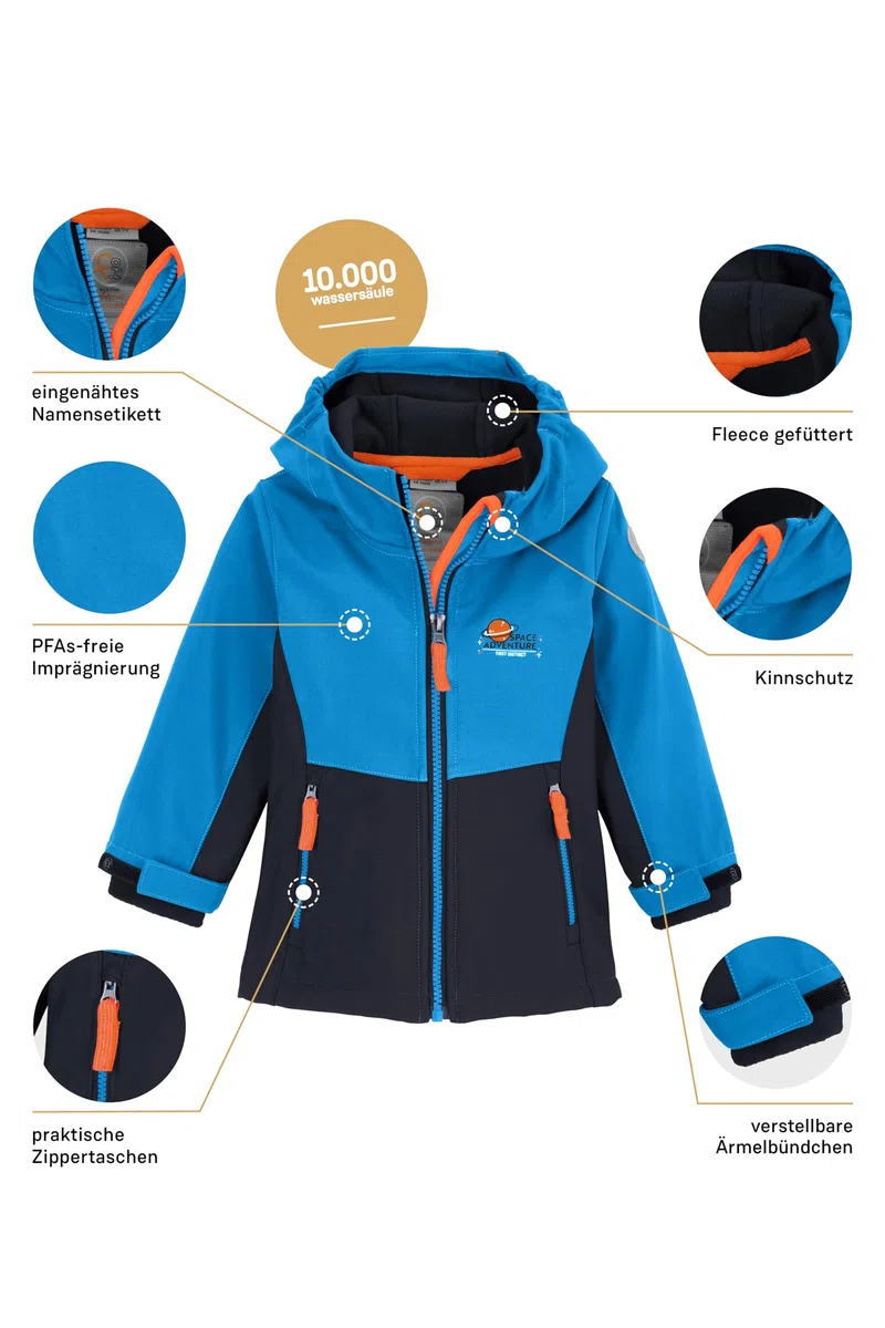 first instinct by killtec Fiow 5 Mns Sftshll Jckt Giacca softshell/giacca outdoor con cappuccio Unisex - Bimbi 0-24