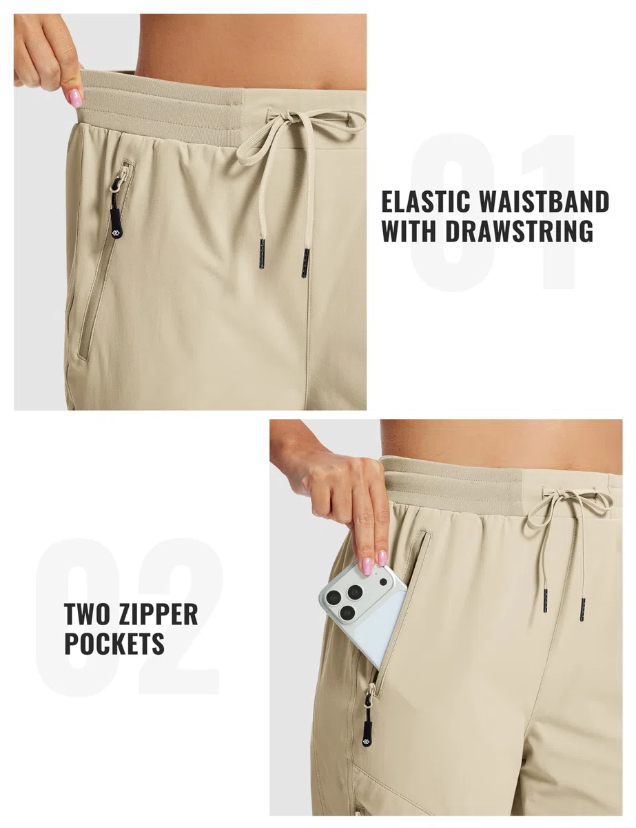 AIRIKE Pantaloni Trekking Donna Pantaloni da Escursionismo Donna Cargo Traspiranti Pantaloni da Montagna UPF 50+ con Cerniera per attività All'aperto