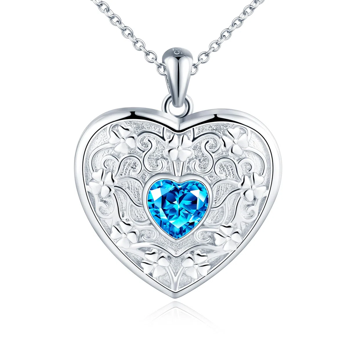 MicLee Collana Ciondoli Cuore di Foto da Donna in Argento 925 Pendenti Medaglioni con Foto Creativo Collane con Zircone Cuore Ciondolo Apribile