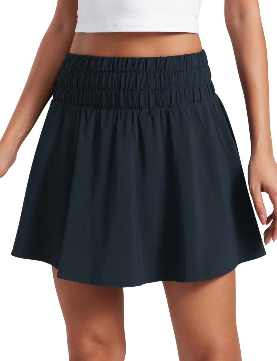 CRZ YOGA Gonne da Tennis fluide a Vita Alta per Donna Skorts da Golf a Pieghe