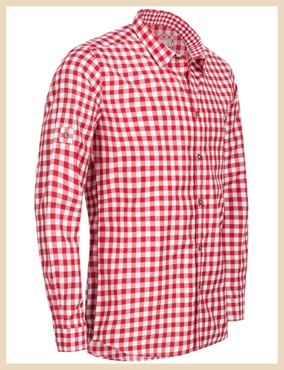 Stockerpoint Camicia Tradizionale (Modello: OC-Franzl), Camicia Bavarese a Quadretti, vestibilità Moderna
